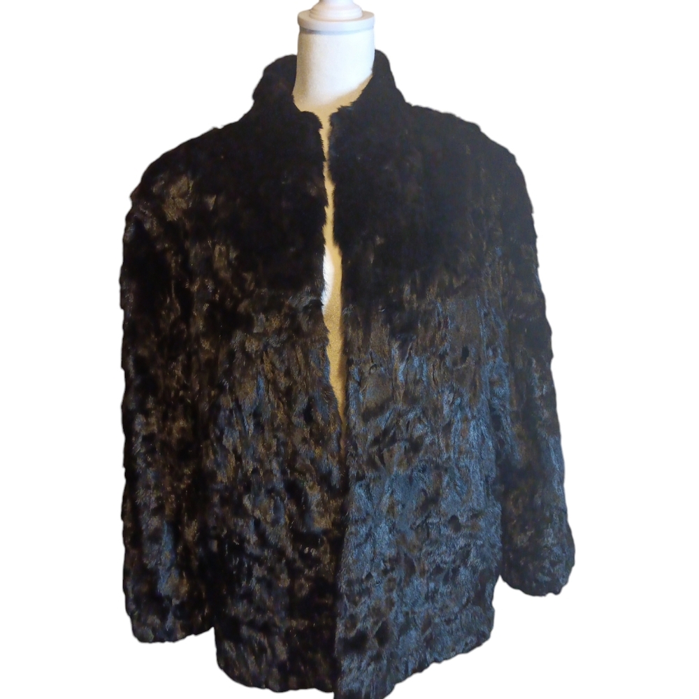 Somerset Los Angeles vintage 100% pure black mink coat size M, gorgeous!